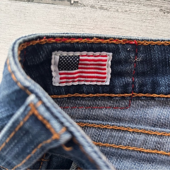 True Religion Women’s Joey Flare Leg Blue Denim Jeans Size 31X29 Petite - Picture 7 of 11